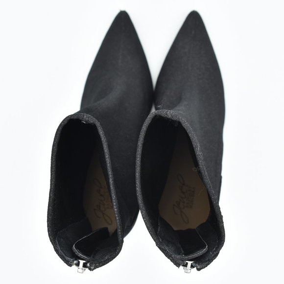 Jewel Badgley Mischka Eva Pointed Toe Black Sparkly Heeled Ankle Booties, Size 7 - Picture 12 of 14